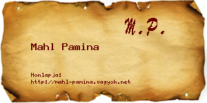 Mahl Pamina névjegykártya